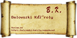 Belovszki Károly névjegykártya